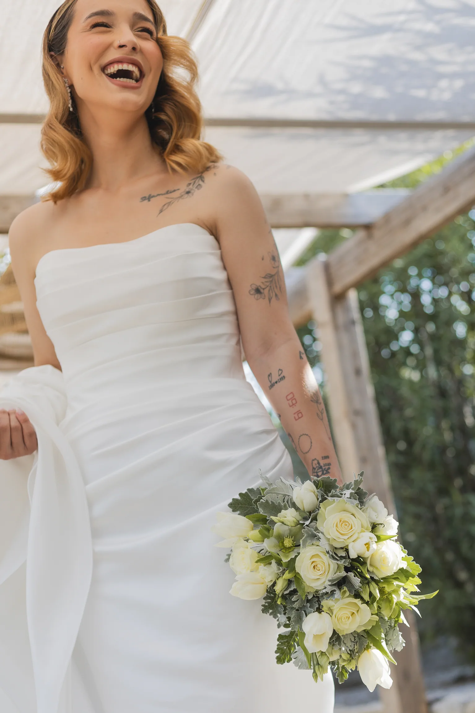 Momento espontâneo de um casamento